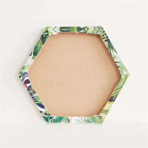 Brezza Hexagon Tropical Green Picture Frame Set Of 3 Green Canvas