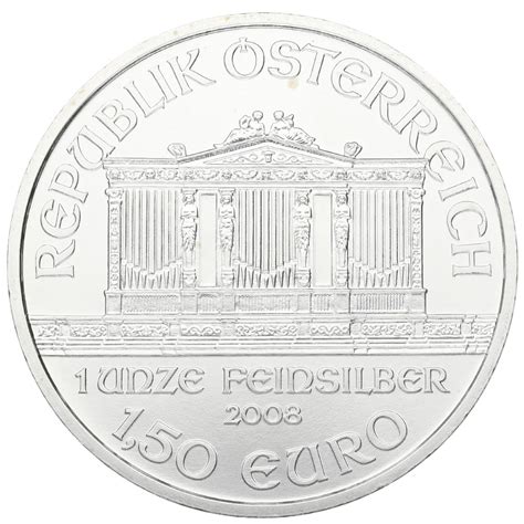 2008 1oz Austrian Philharmonic Silver Coin £3600