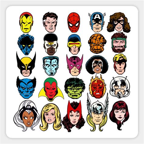 Superhero Faces Mask Magnet Marvel Comics Vintage Marvel Superhero