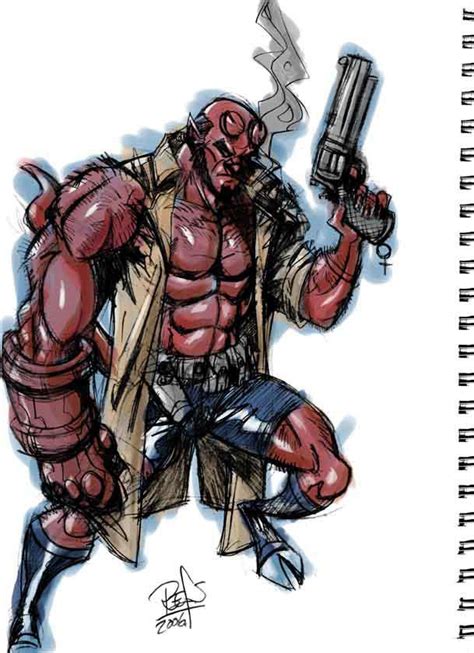 Hellboy Sketch By Refs On Deviantart