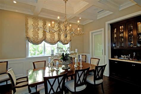 Elegant Traditional Dining Room With Dark Chocolate Wood