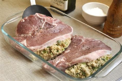 But even if your pork chops are just a bit overcooked, the sauce provided with both recipes here can mask many faults. How to Cook Pre-Stuffed Pork Chops | Pork chop dinner, Baked pork, Baked pork chops