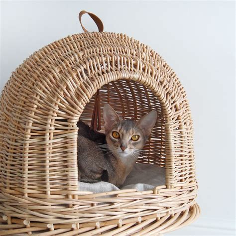 Ufony Vine Cat Bed House For Cats Wicker House For Pets Etsy Cat