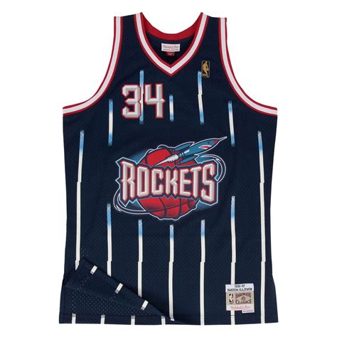 Hakeem Olajuwon 34 Houston Rockets 1996 97 Mitchell And Ness Swingman