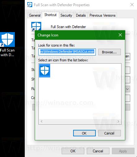 Create A Shortcut For Windows Defender Full Scan In Windows 10