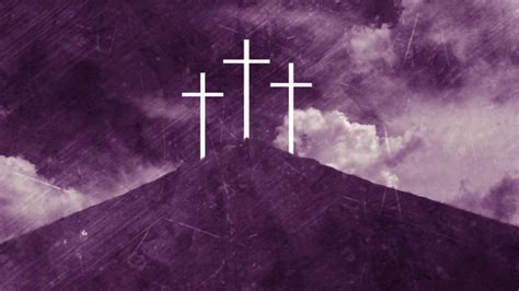 Three White Crosses On A Hill Easter Worship Background Motion