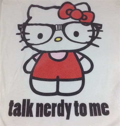 m hello kitty t shirt talk nerdy to me glasses v neck sanrio tee women medium sanrio