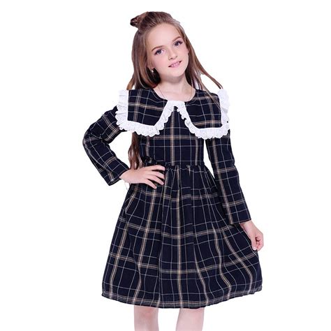 Clothing Toddler Baby Girls Skirt Cotton Top Plaids Dress Outfit Kids
