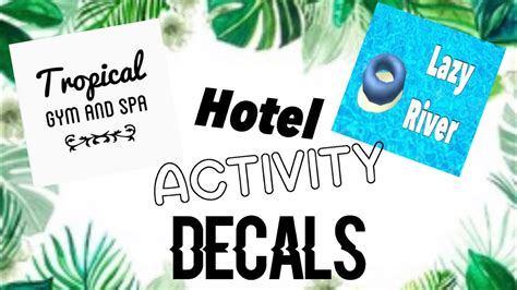 Hotel Activity Decals Bloxburg Youtube