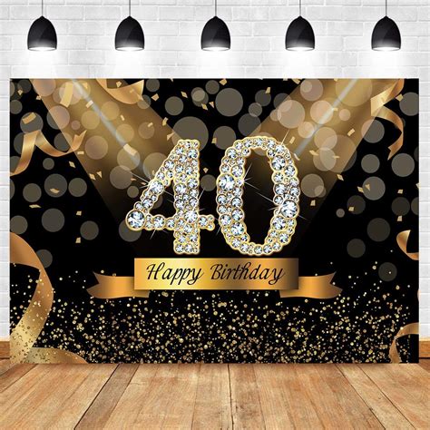 Buy Withu Glitter Gold Black Happy Birthday Backdrop Shiny Sequin