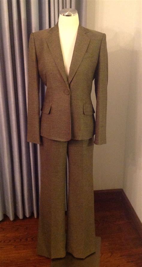 anne klein soft brushed tweed pant suit for sale now at shopping with tweed