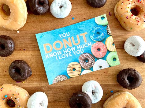 6 Donut Father S Day Cards Digital Download Etsy