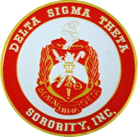 Delta Sigma Theta 3d Crest Round Car Badge Emblem Gold 275