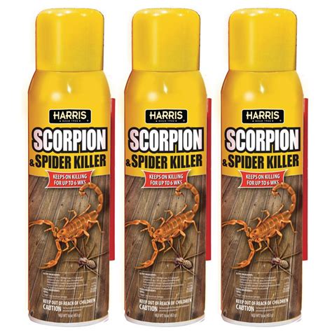 Mix equal parts white vinegar and water in a spray bottle and spray it directly onto any spiders you see. Harris 16 oz. Scorpion and Spider Killer Spray (3-Pack ...