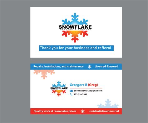 Premium cards printed on high quality, 16pt stock. Professional, Colorful, Hvac Business Card Design for a ...
