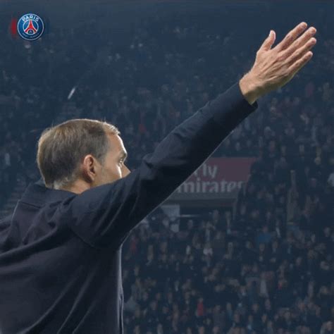 Happiness football player on field of sports competition stadium on sunrise sky. Germany Smile GIF by Paris Saint-Germain - Find & Share on ...