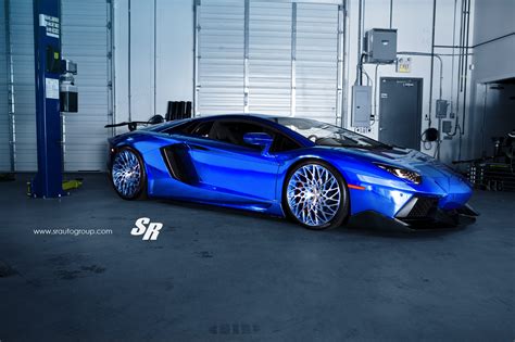 Electric Blue Aventador Gets Outrageous Pur Disc Style Alloys