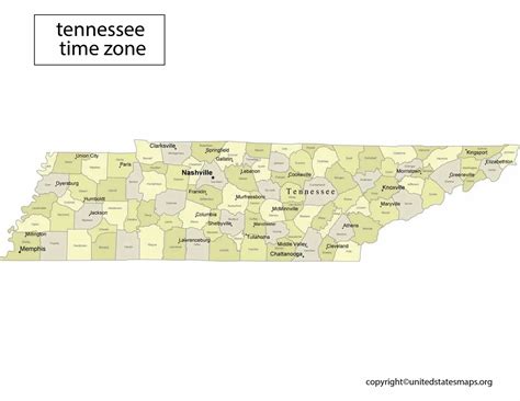 Tennessee Time Zone Map Time Zone Map For Tennessee