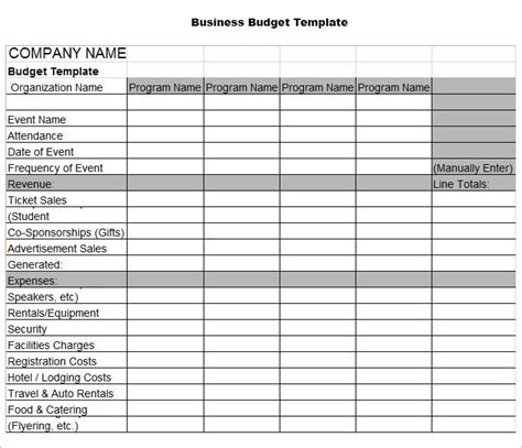 8 Business Budget Templates Word Excel Pdf Free And Premium Templates