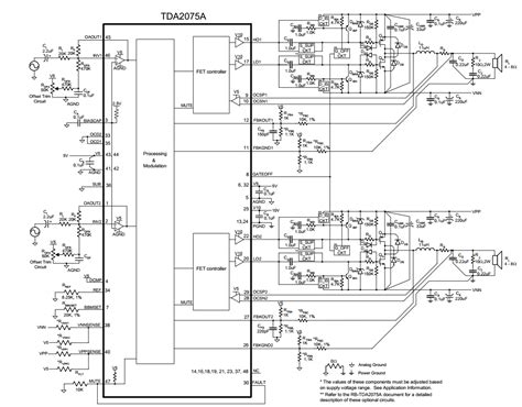 Schematic Diagram 2 X 200w Stereo Class T Digital Audio Amplifier Tda2075a