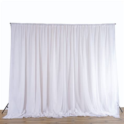 20 Ft X 8 Ft White Fabric Backdrop Wedding Altar Ceremony Curtain