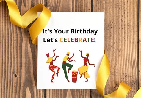 African Birthday Celebration Card Etsy