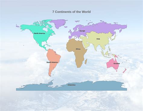 7 Continents Of The World Geo Map Template