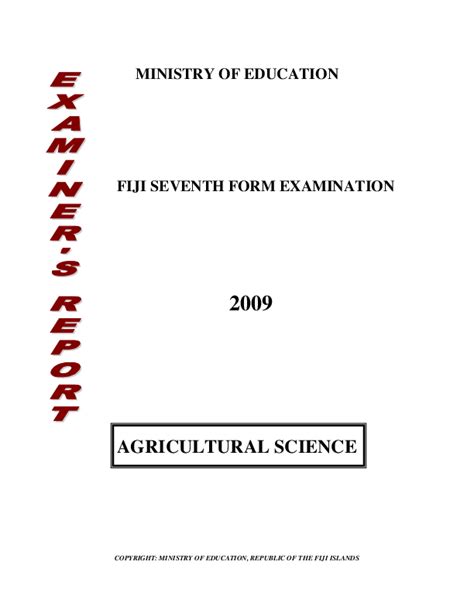 The fiji higher education commission advises the government on higher education developments. (PDF) MINISTRY OF EDUCATION FIJI SEVENTH FORM EXAMINATION ...