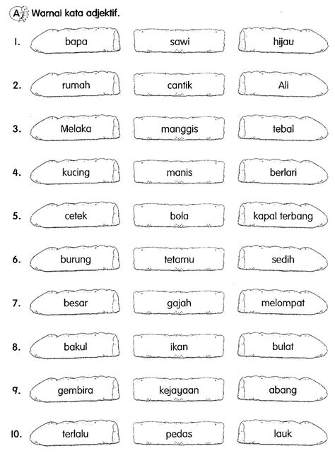 Adverb merupakan kosa kata yang digunakan dalam membuat sebuah kalimat dalam bahasa inggris dimana untuk menjelaskan tentang suatu benda, perasaan, letak benda, keterangan waktu, serta keterangan tempat. Soalan Kata Nama Am Tahun 2 - Selangor i