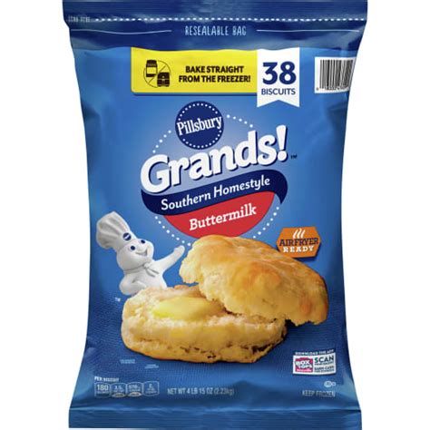 Pillsbury Grands Southern Homestyle Frozen Biscuits Buttermilk 38 Ct