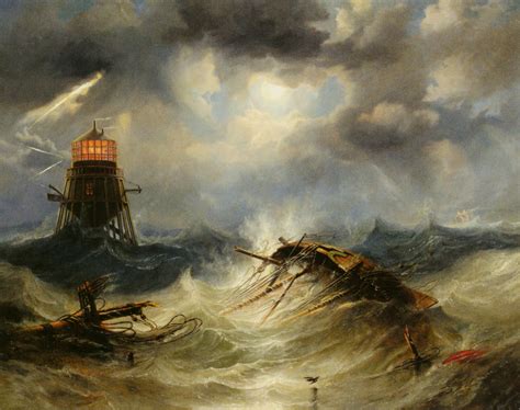 The Irwin Lighthouse Storm Raging 1851 John Wilson Carmichael