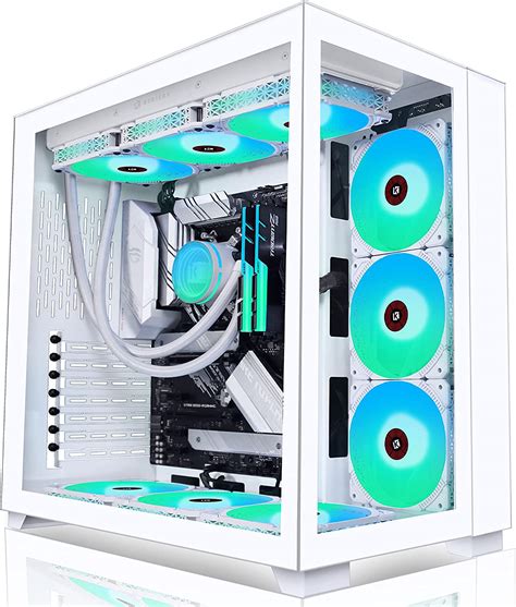 Kediers Pc Case Atx Tower Tempered Glass Gaming Pc Open Frame With 9