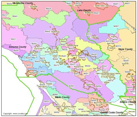 Sonoma Ca Zip Code Map Gillan Dianemarie