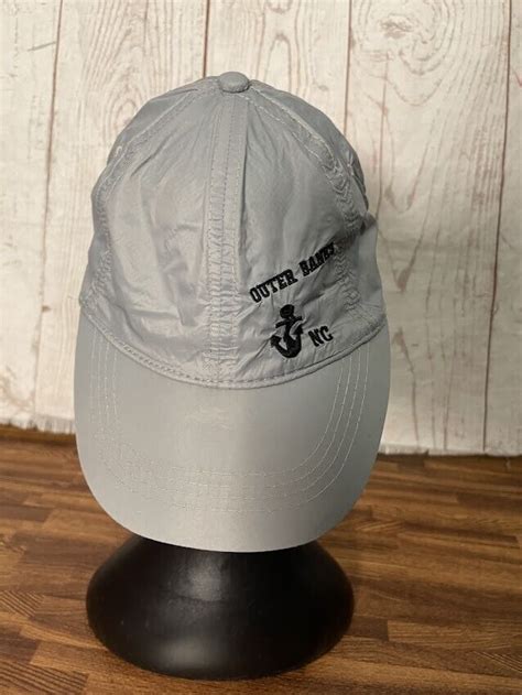 Outer Banks Nc Beach Mart Gray Baseball Cap Hat Adj Gem