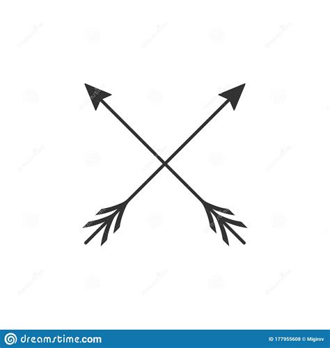 Crossed Arrows Icon Isolated Stock Vector Illustration Of Cross