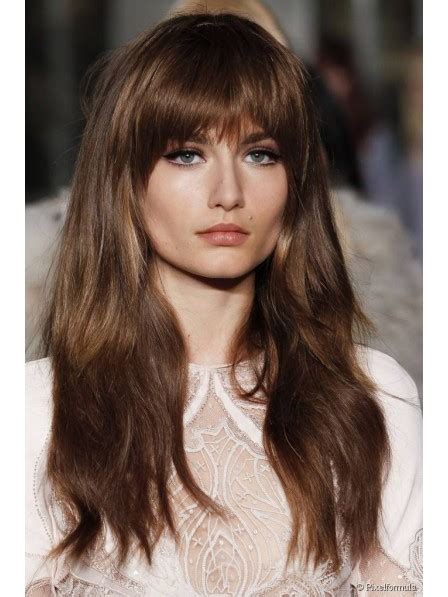 Just a few months after elizabeth olsen debuted a darker hair color and new cut, it seems she is recommitting to that bangs lifestyle.the actor showed up to the mtv movie & tv awards on. Light Brown Real Long Human Hair Wigs with Full Bangs