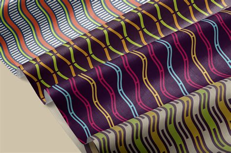 Seamless Colorful Wavy Lines Patterns Vector