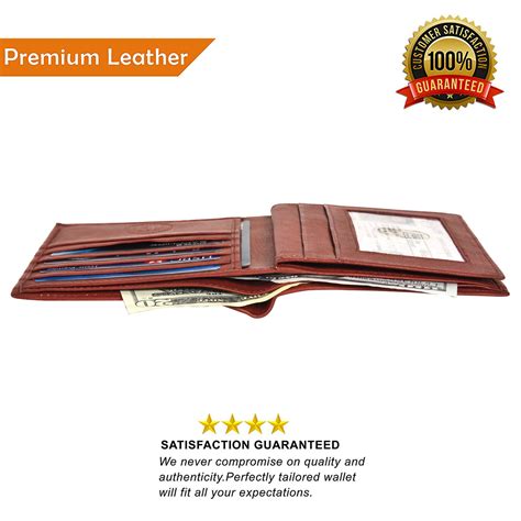 Leatherboss Genuine Leather Men Hipster Rfid Protection With Middle
