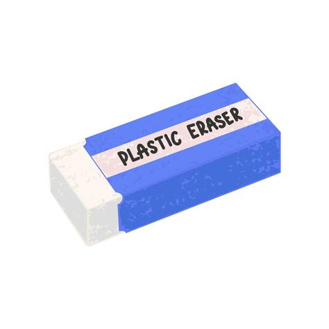 Vector Colorful Illustration Of Plastic Eraser Isolated On White