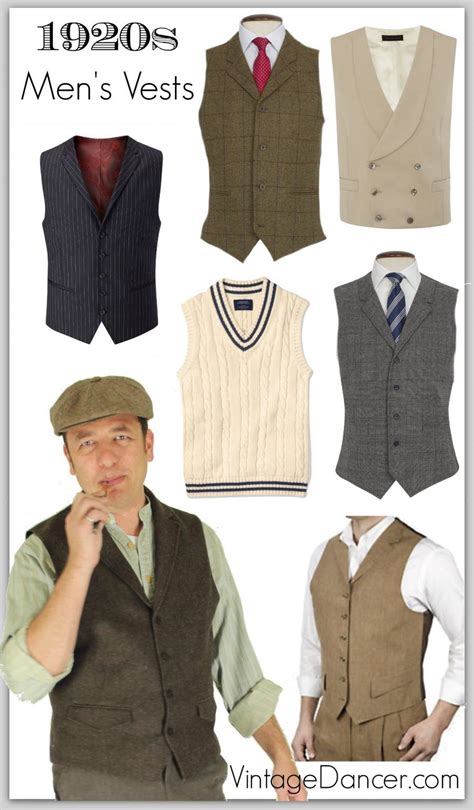 1920s Style Mens Vests Pullover Vests Waistcoats Moda Vintage