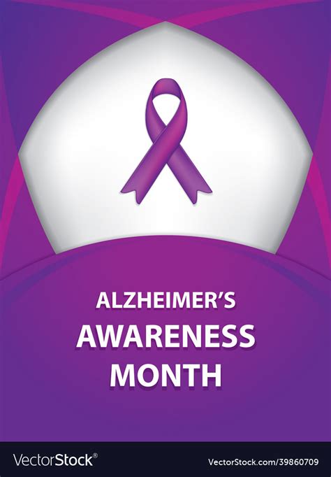 Alzheimerss Disease Awareness Ribbon Royalty Free Vector