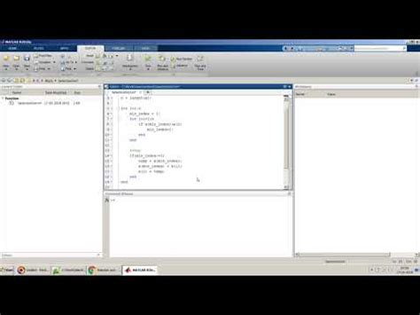 Selection Sort algorithm solved using MATLAB Function ...