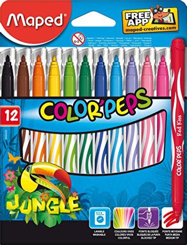Maped Helix Usa Maped Jungle Markers Medium Tip Assorted Colors Pack