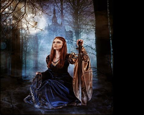 720p Free Download Elf Maiden Forest Blue Dress Elf Castle Sword