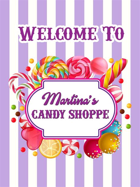 candy shoppe welcome sign candy shop sweet shop high tea etsy