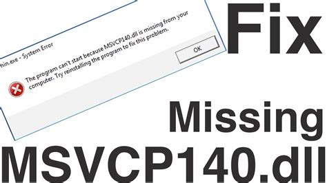 How To Fix Msvcp140dll Missing Error Best Solution Next Level Tricks