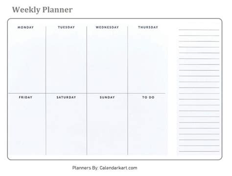 Free Printable Weekly Planner Templates Calendarkart