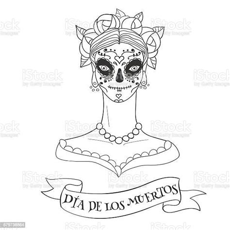 Sugar Skull Woman Stock Illustration Download Image Now Day Of The Dead Sketch Adult Istock