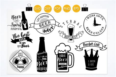 Beer svg bundle cutting files svg, dxf, pdf, eps, png By