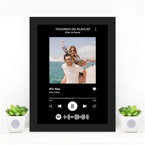 Quadro Spotify Personalizado Com Moldura Tam A4 Elo7